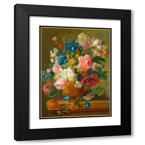 Flowers in a vase Black Modern Wood Framed Art Print with Double Matting by Bosschaert the Elder, Ambrosius