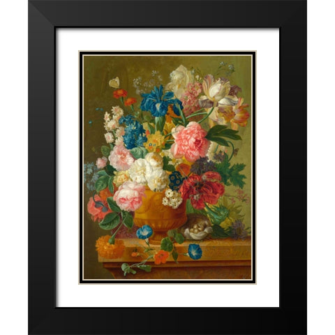 Flowers in a vase Black Modern Wood Framed Art Print with Double Matting by Bosschaert the Elder, Ambrosius