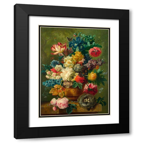 Composition of Flowers in a Vase Black Modern Wood Framed Art Print with Double Matting by Bosschaert the Elder, Ambrosius