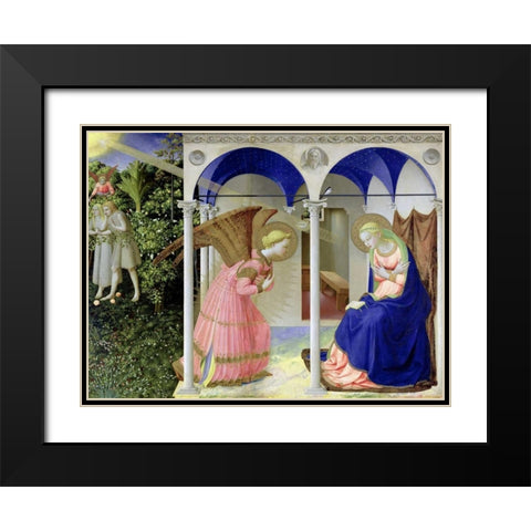 The Annunciation  Black Modern Wood Framed Art Print with Double Matting by Beato Angelico