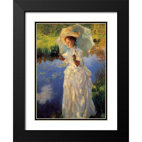 Morning walk Black Modern Wood Framed Art Print with Double Matting by Singer Sargent, John