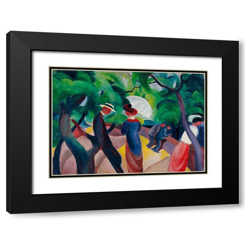 Promenade Black Modern Wood Framed Art Print with Double Matting by Macke, August