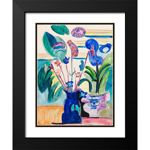 Still Life Black Modern Wood Framed Art Print with Double Matting by Kirchner, Ernst Ludwig