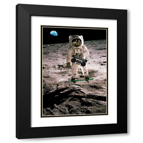 Moonskating - NASA Black Modern Wood Framed Art Print with Double Matting by Astrolabs