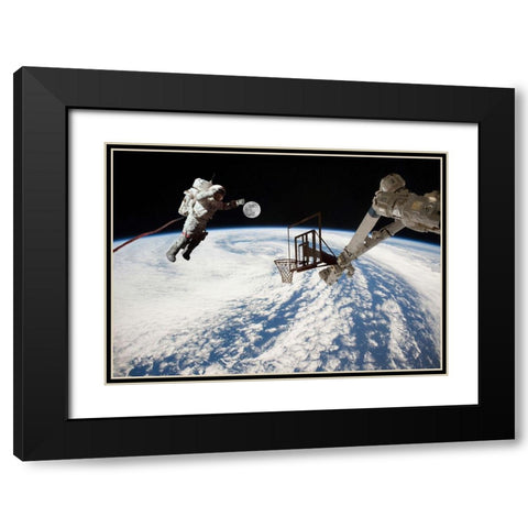 Spaceball - NASA Black Modern Wood Framed Art Print with Double Matting by Astrolabs