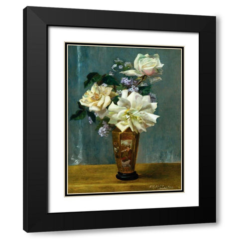 Still Life of Roses in an Oriental Vase Black Modern Wood Framed Art Print with Double Matting by Binford McCloskey, Alberta