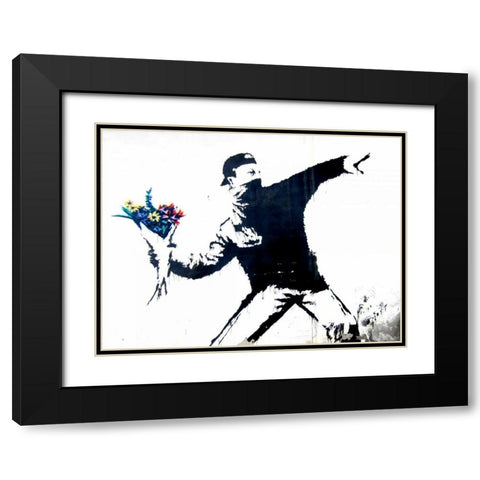 Bethlehem, Palestine (graffiti attributed to Banksy) Black Modern Wood Framed Art Print with Double Matting by Anonymous (attributed to Banksy)