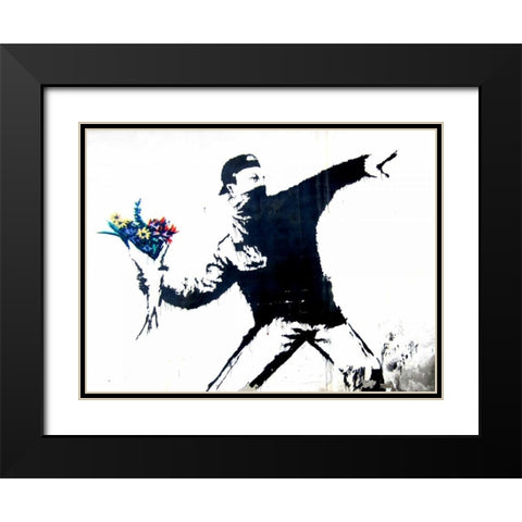 Bethlehem, Palestine (graffiti attributed to Banksy) Black Modern Wood Framed Art Print with Double Matting by Anonymous (attributed to Banksy)