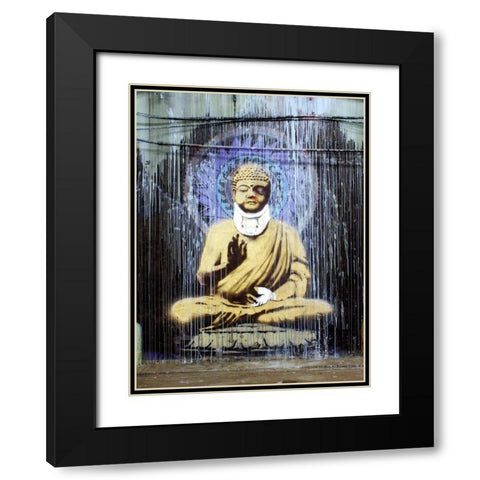 Leake Street, London (graffiti attributed to Banksy) Black Modern Wood Framed Art Print with Double Matting by Anonymous (attributed to Banksy)