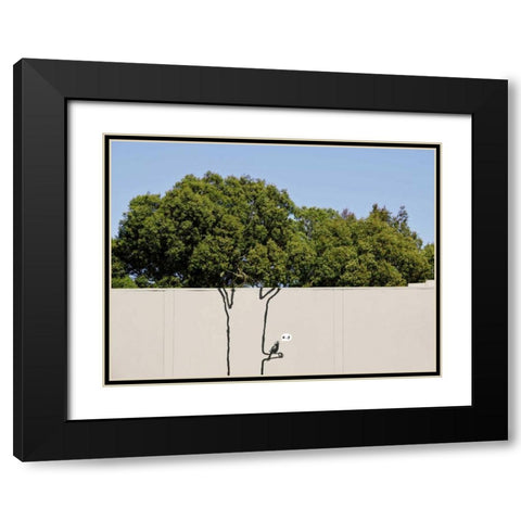 Near 14th Street, San Francisco (graffiti attributed to Banksy) Black Modern Wood Framed Art Print with Double Matting by Anonymous (attributed to Banksy)