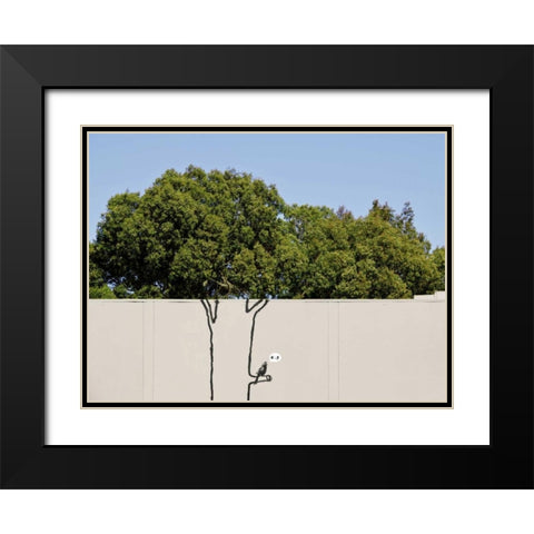Near 14th Street, San Francisco (graffiti attributed to Banksy) Black Modern Wood Framed Art Print with Double Matting by Anonymous (attributed to Banksy)
