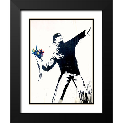 Bethlehem, Palestine (detail) Black Modern Wood Framed Art Print with Double Matting by Anonymous (attributed to Banksy)