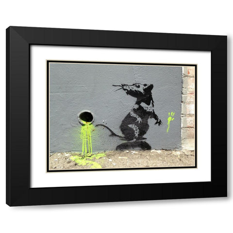 Orange Drive, Los Angeles Black Modern Wood Framed Art Print with Double Matting by Anonymous (attributed to Banksy)