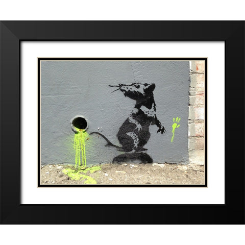 Orange Drive, Los Angeles Black Modern Wood Framed Art Print with Double Matting by Anonymous (attributed to Banksy)