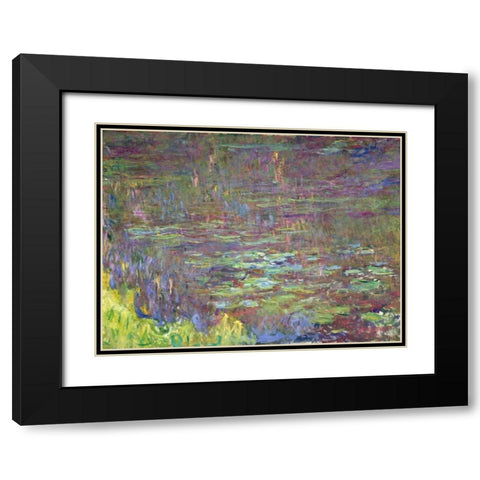 Detail of Waterlilies at Sunset Black Modern Wood Framed Art Print with Double Matting by Monet, Claude