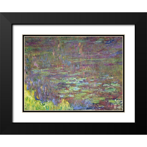 Detail of Waterlilies at Sunset Black Modern Wood Framed Art Print with Double Matting by Monet, Claude