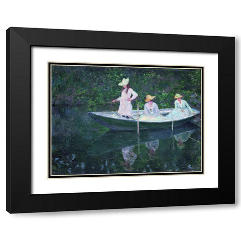 En Norvegienne Black Modern Wood Framed Art Print with Double Matting by Monet, Claude