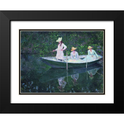 En Norvegienne Black Modern Wood Framed Art Print with Double Matting by Monet, Claude