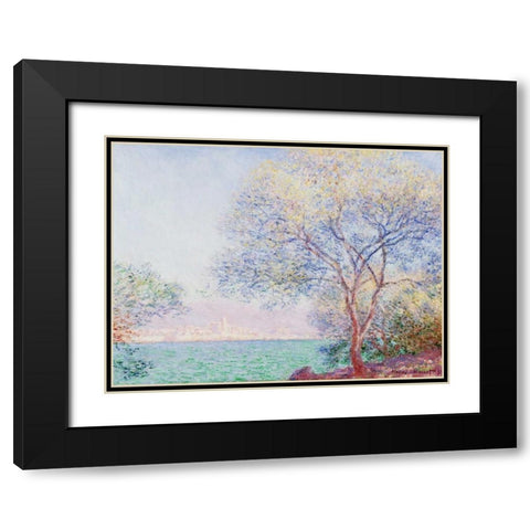 Morning Antibes Black Modern Wood Framed Art Print with Double Matting by Monet, Claude