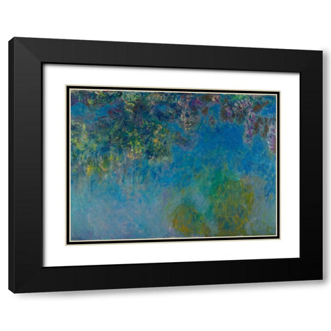 Wisteria Black Modern Wood Framed Art Print with Double Matting by Monet, Claude