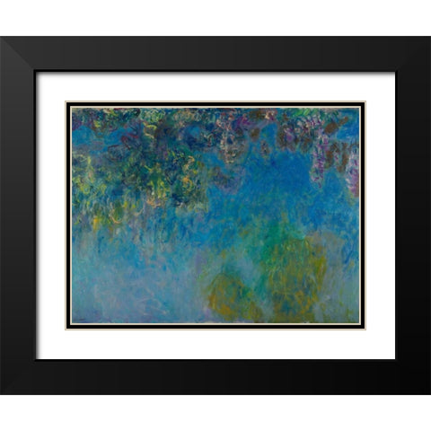 Wisteria Black Modern Wood Framed Art Print with Double Matting by Monet, Claude