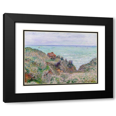 Cabin of the Customs Watch Black Modern Wood Framed Art Print with Double Matting by Monet, Claude