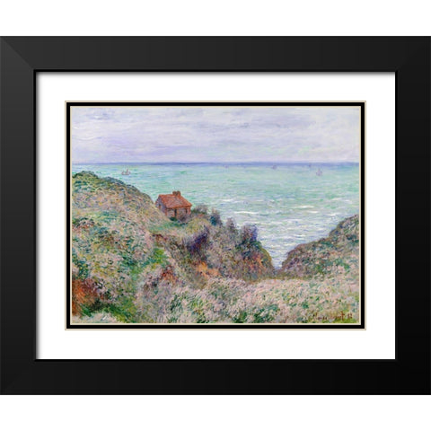Cabin of the Customs Watch Black Modern Wood Framed Art Print with Double Matting by Monet, Claude