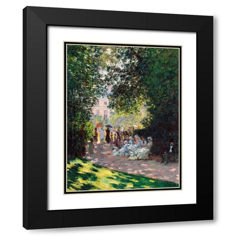 The Parc Monceau Black Modern Wood Framed Art Print with Double Matting by Monet, Claude
