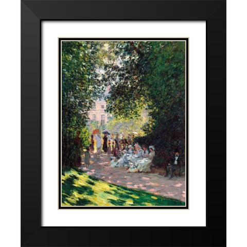 The Parc Monceau Black Modern Wood Framed Art Print with Double Matting by Monet, Claude