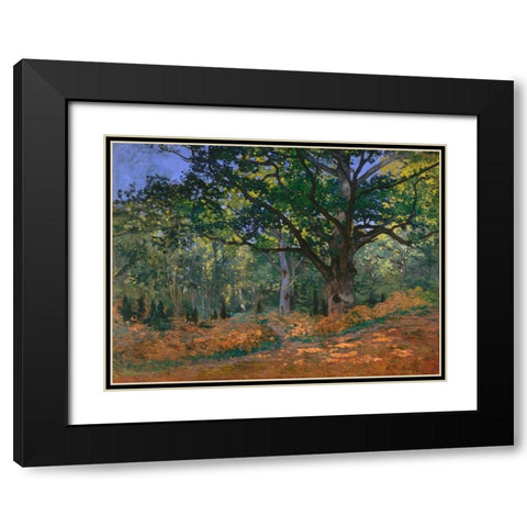 The Bodmer Oak Fontainebleau Forest Black Modern Wood Framed Art Print with Double Matting by Monet, Claude