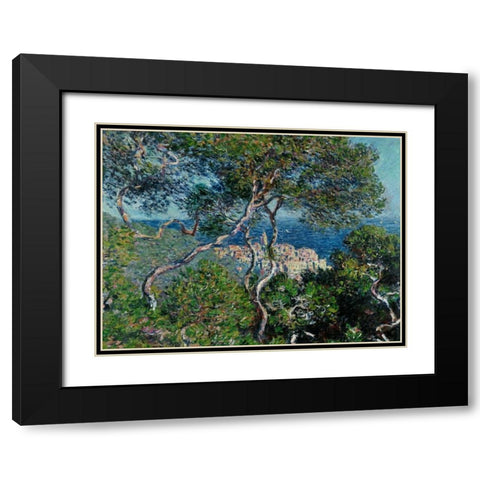 View of Bordighera,Italy Black Modern Wood Framed Art Print with Double Matting by Monet, Claude