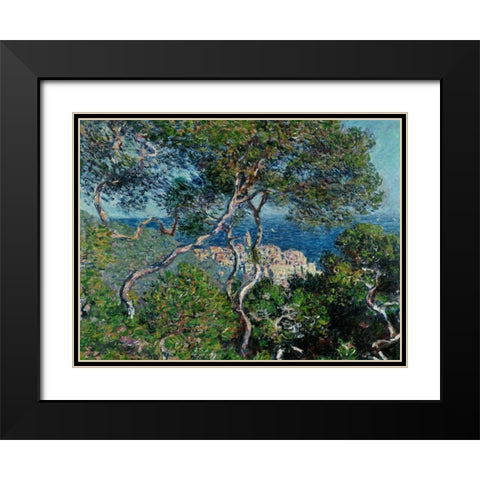 View of Bordighera,Italy Black Modern Wood Framed Art Print with Double Matting by Monet, Claude