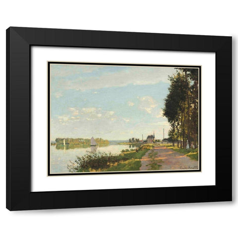 Argenteuil Black Modern Wood Framed Art Print with Double Matting by Monet, Claude