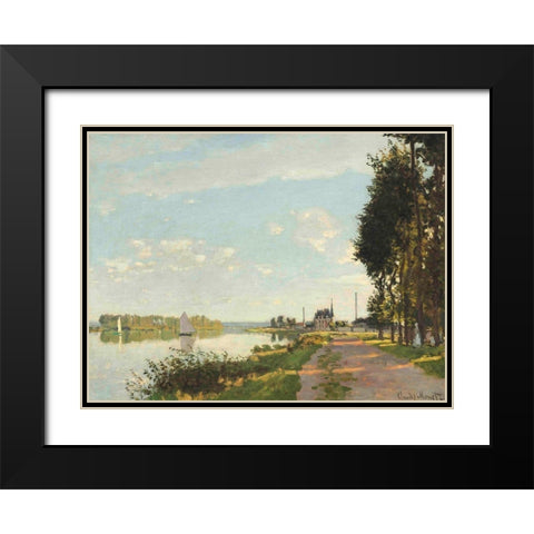 Argenteuil Black Modern Wood Framed Art Print with Double Matting by Monet, Claude