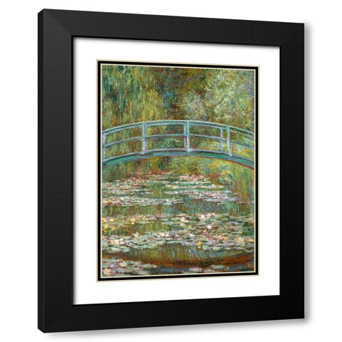 The Water-Lily Pond Black Modern Wood Framed Art Print with Double Matting by Monet, Claude