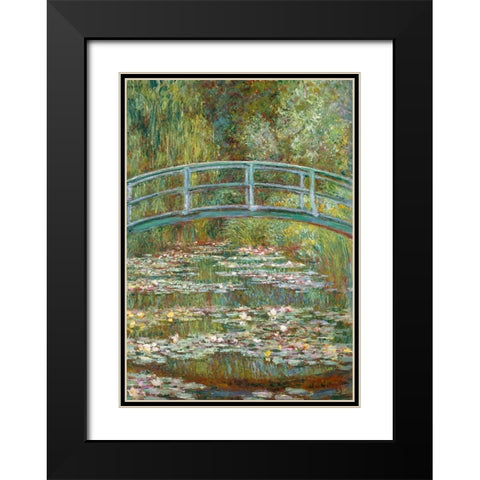 The Water-Lily Pond Black Modern Wood Framed Art Print with Double Matting by Monet, Claude