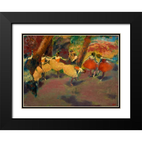 Before the Performance Black Modern Wood Framed Art Print with Double Matting by Degas, Edgar