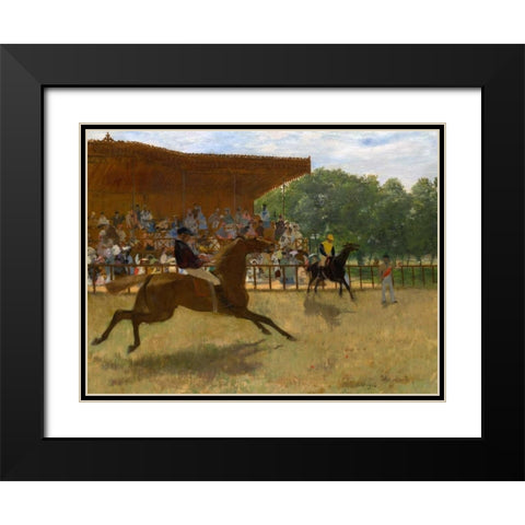 The False Start Black Modern Wood Framed Art Print with Double Matting by Degas, Edgar