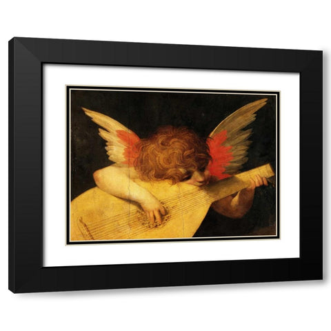 Angelo musicante (detail) Black Modern Wood Framed Art Print with Double Matting by Rosso Fiorentino