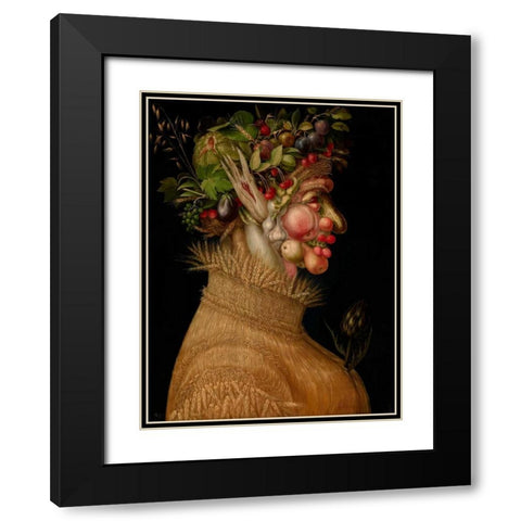 Summer Black Modern Wood Framed Art Print with Double Matting by Arcimboldo, Giuseppe