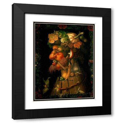 Autumn Black Modern Wood Framed Art Print with Double Matting by Arcimboldo, Giuseppe