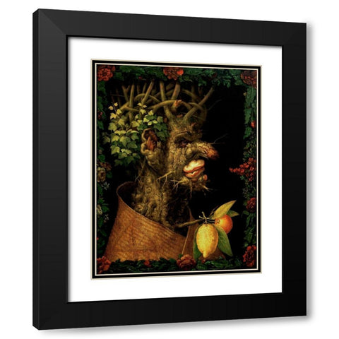 Winter Black Modern Wood Framed Art Print with Double Matting by Arcimboldo, Giuseppe