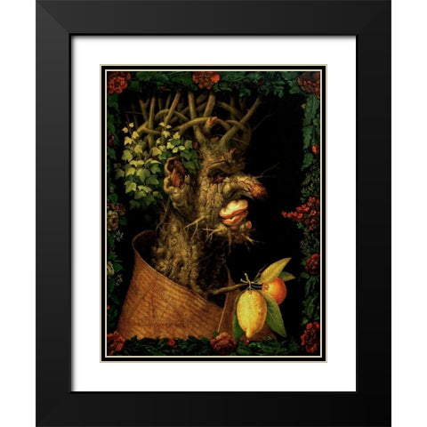Winter Black Modern Wood Framed Art Print with Double Matting by Arcimboldo, Giuseppe