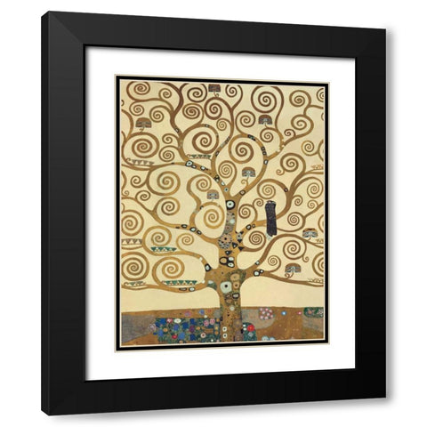 The Tree of Life Black Modern Wood Framed Art Print with Double Matting by Klimt, Gustav