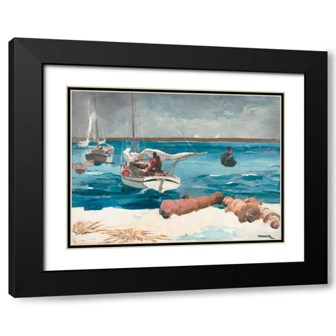 Nassau Black Modern Wood Framed Art Print with Double Matting by Homer, Winslow