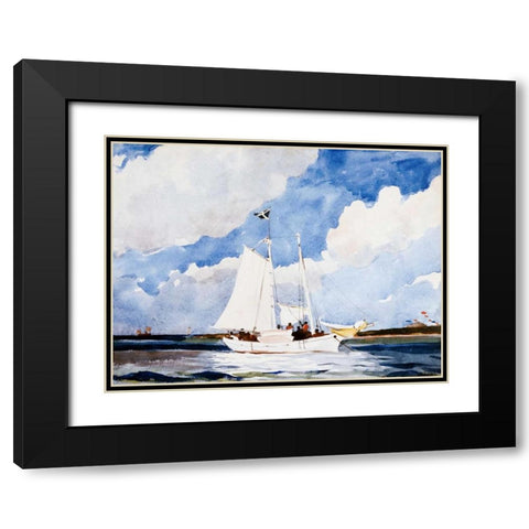 Fishing Schooner, Nassau Black Modern Wood Framed Art Print with Double Matting by Homer, Winslow