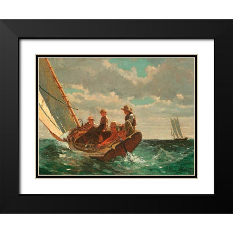 Breezing Up (A Fair Wind) Black Modern Wood Framed Art Print with Double Matting by Homer, Winslow