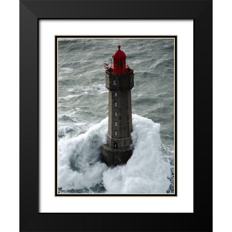 La Jument Black Modern Wood Framed Art Print with Double Matting by Guichard, Jean