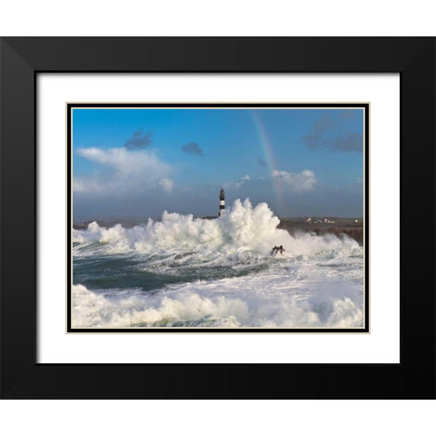 Le Creac h Black Modern Wood Framed Art Print with Double Matting by Guichard, Jean