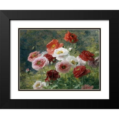 Poppies Black Modern Wood Framed Art Print with Double Matting by Lemaire, Louis Marie